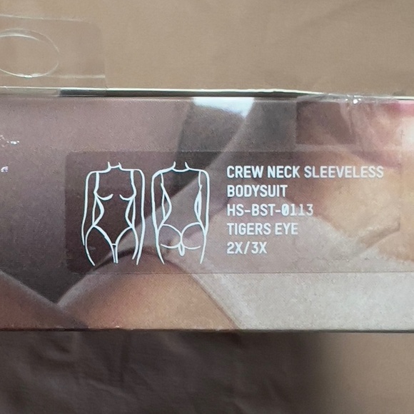 SKIMS Crew Neck Sleeveless Bodysuit Tiger's Eye Beige Second Skin Stretchy 2X/3X - Picture 2 of 8